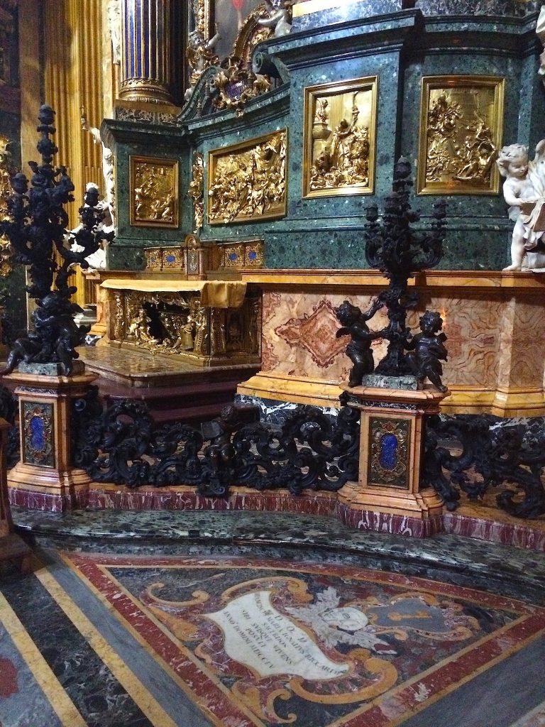 Rich details of St. Ignatius' tomb. 