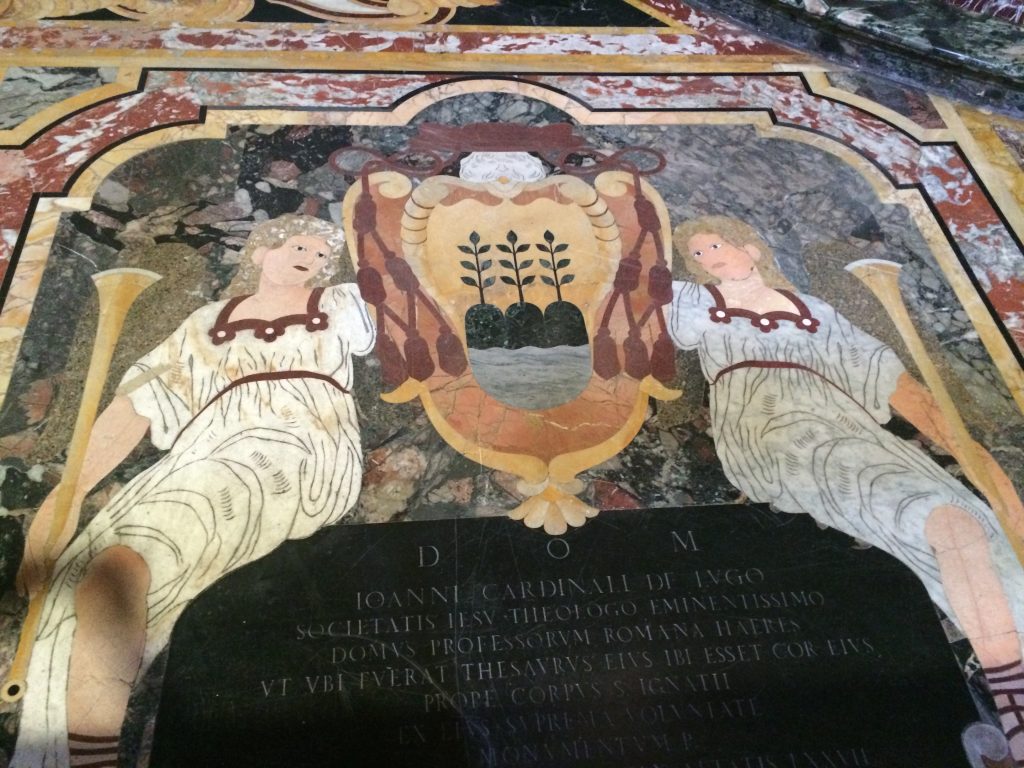 Elaborately patterned marble floor at The Gesu.