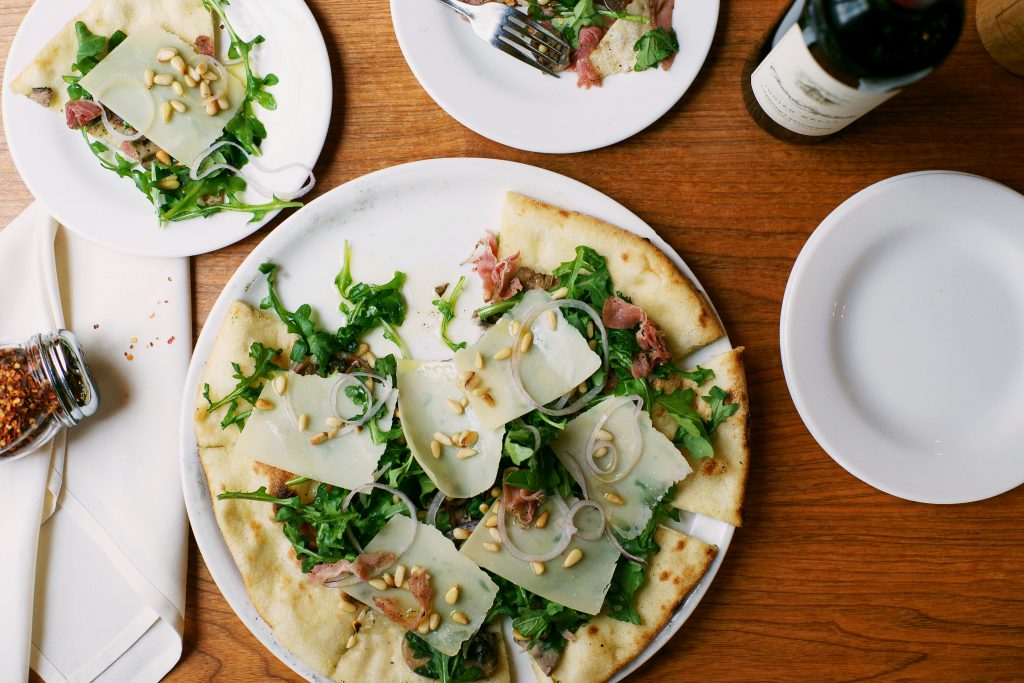 Taverna also offers an array of pizzas including the Bianca, which is topped with arugula, prosciutto and shaved parmesan. 