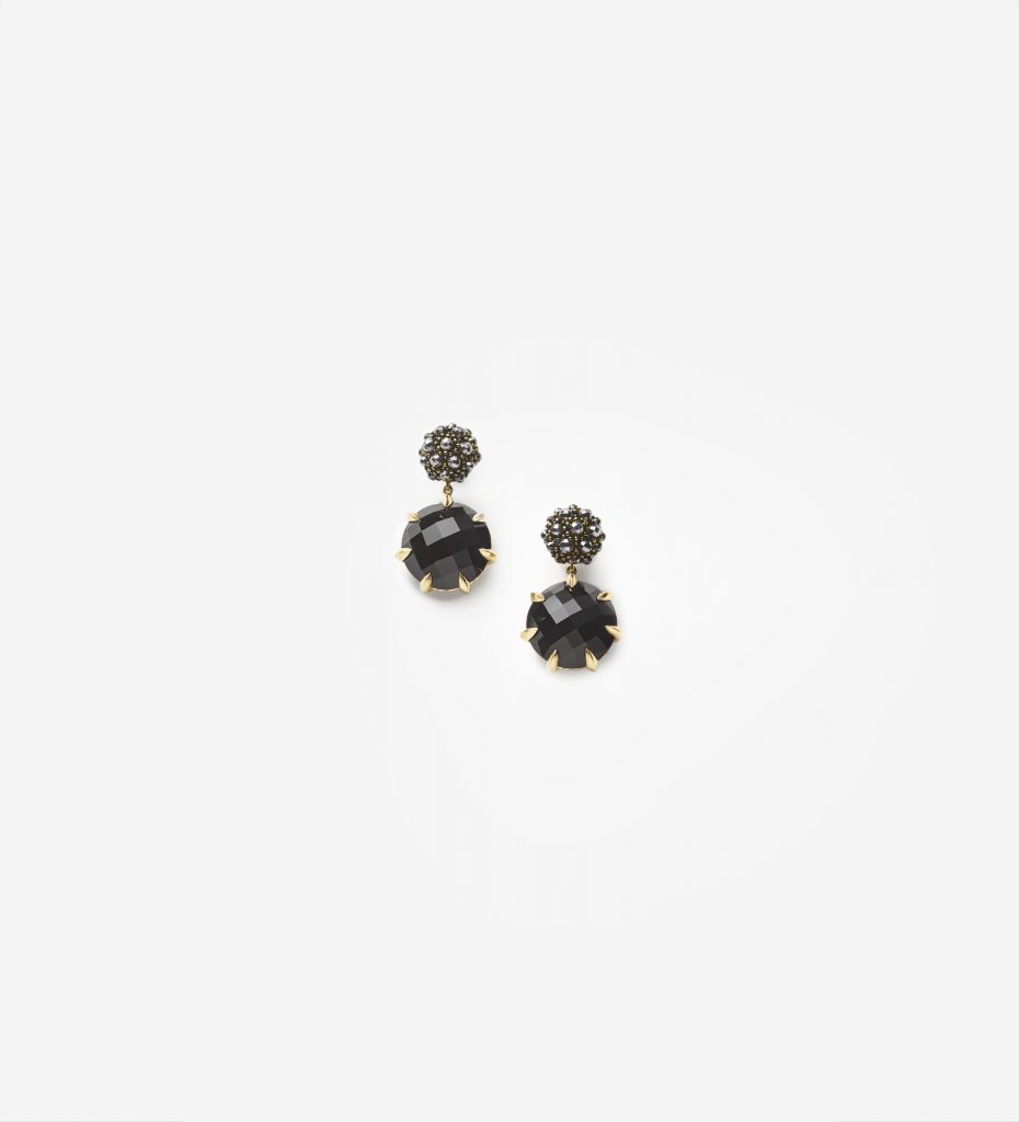 Osetra drop earrings with hematite and black onyx in 18K gold $1,400, at Neiman Marcus