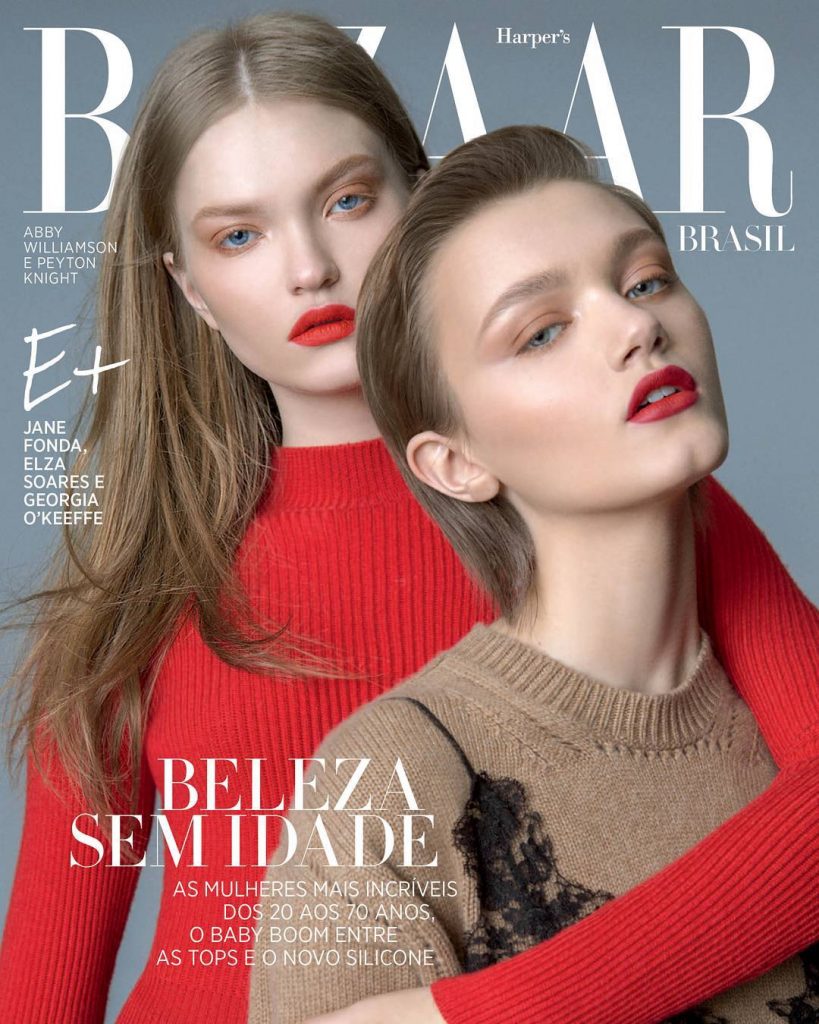 Abby Williamson graces the May 2016 cover of "Harper's Bazaar Brasil."