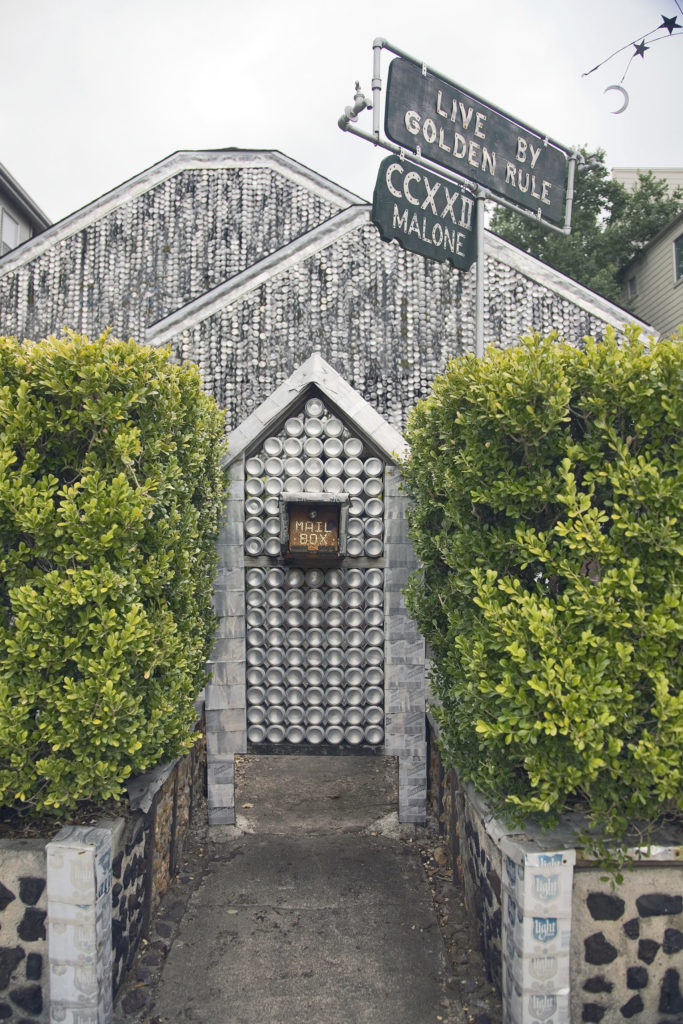 The Beer Can House is a Houston folk-art institution. (Photo David Brown, dabfoto.com)