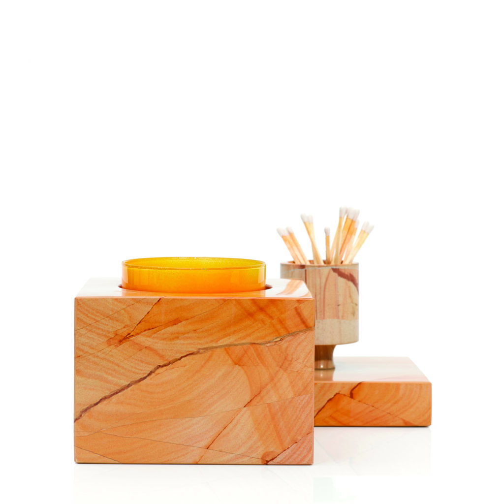 Teakwood candleholder, $298, at Bell'Invito.