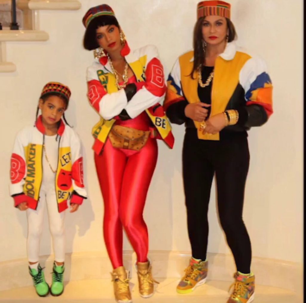 In full effect and still Pushin' It. Beyonce, Blue Ivy & Mrs. Tina Knowles Lawson as Salt-N-Pepa. 