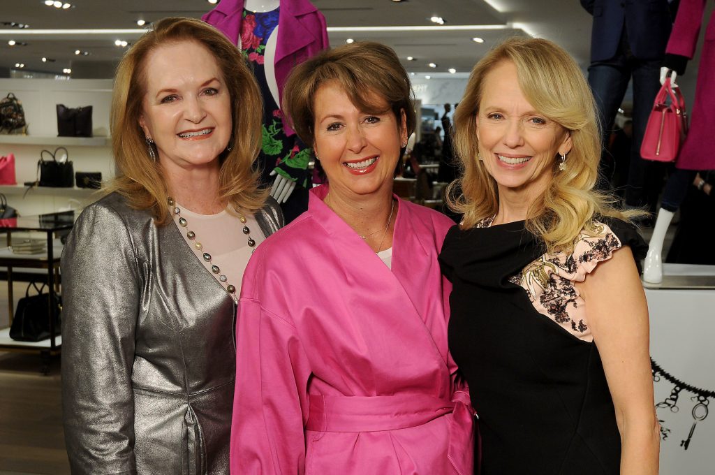 From left: Sandy Barrett, Ileana Trevino and Susan Sarofim at the Saks Fifth Avenue Key to the Cure Wednesday Oct. 26,2016.(Dave Rossman photo)