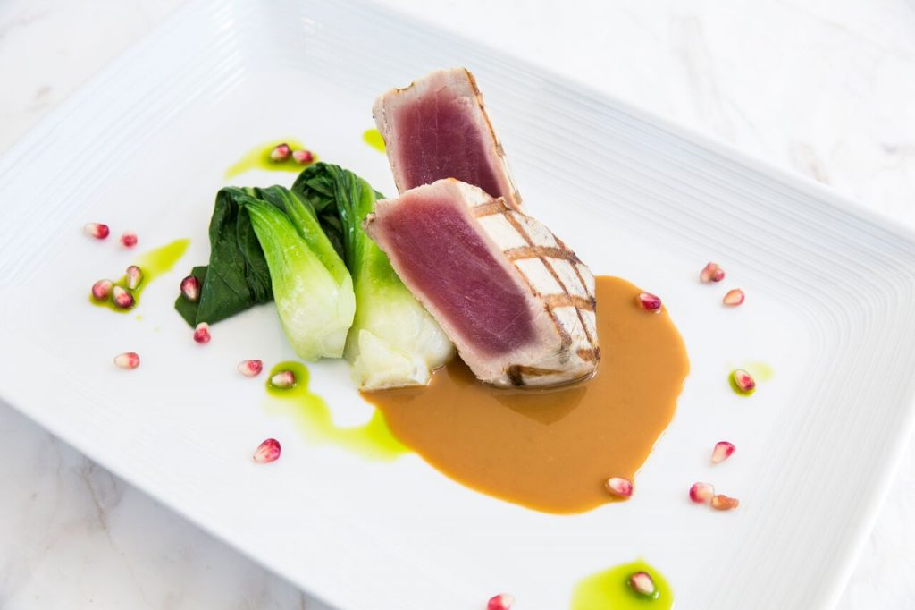 Show the ghoolish how to enjoy a sophisticated evening with this grilled yellowfin tuna, at The Westin at the Woodlands newest spot,  CURRENT.