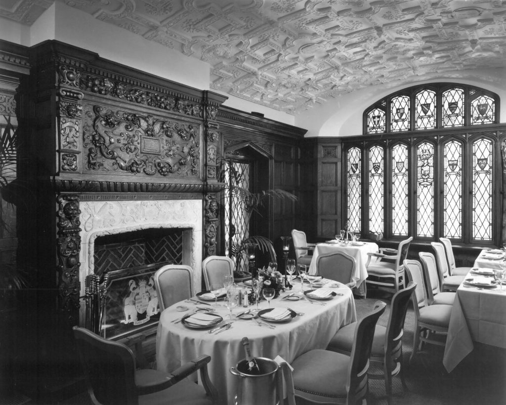 The Mansion dining room circa 1980, when the restaurant first opened to the public