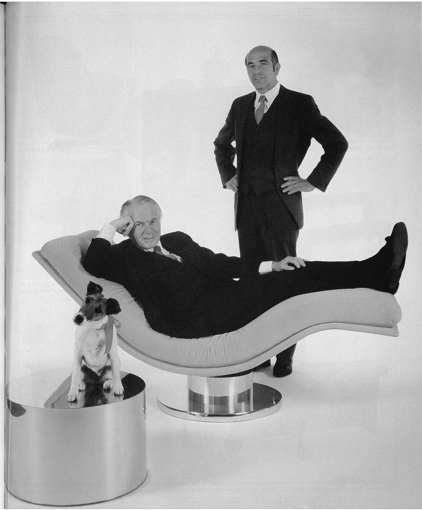 Milo Baughman, seated, and Thayer Coggin, 1981