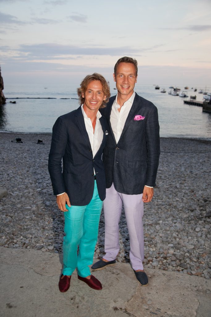 The wedding couple, Alvise Orsini & Geoffroy van Raemdonck, both in Ralph Lauren