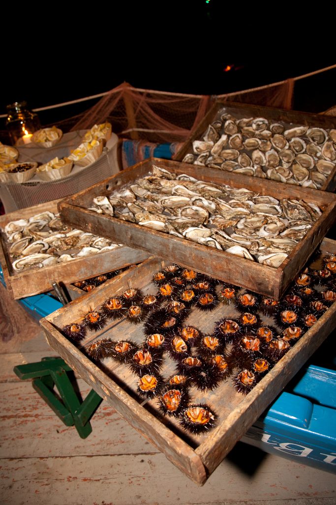 Sea-faring: fresh oyster and urchin apps