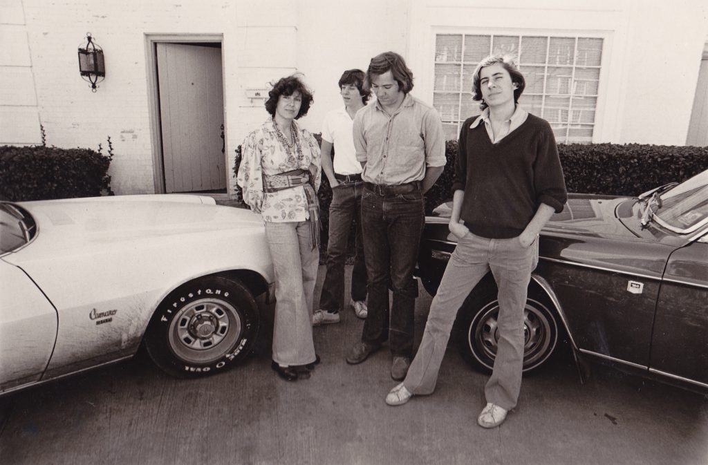 Beverly in 1973 with sons John, Joe, and
Tom at their house on Normandy Avenue