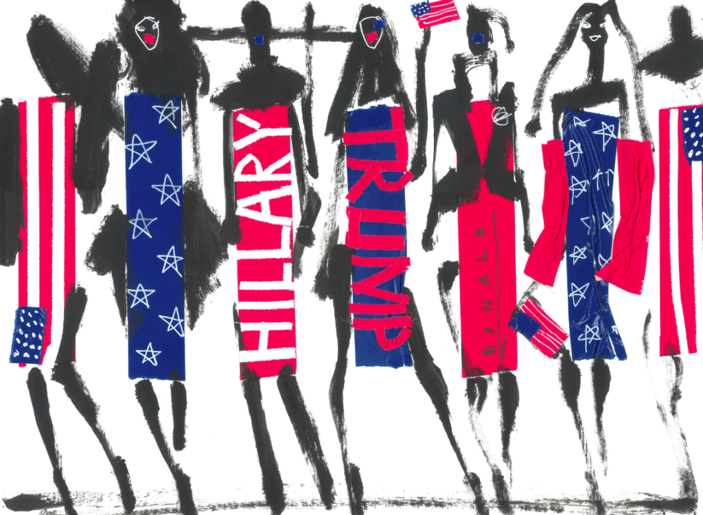 Donald Robertson's election illustration for PaperCity captures election insanity.