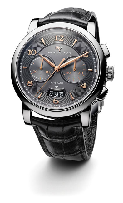 David Yurman Chronograph in steel, $4,600, at the David Yurman boutique, Lewis Jewelers, Bachendorf’s.