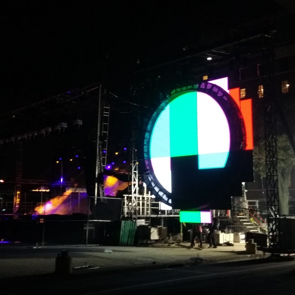 Setting up for Day for Night at the reborn site of the former Barbara Jordan U.S. Post Office, downtown Houston 