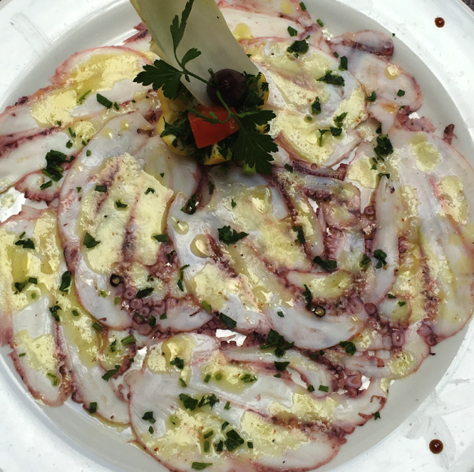 A must-try at Sud Italia, the octopus carpaccio. 