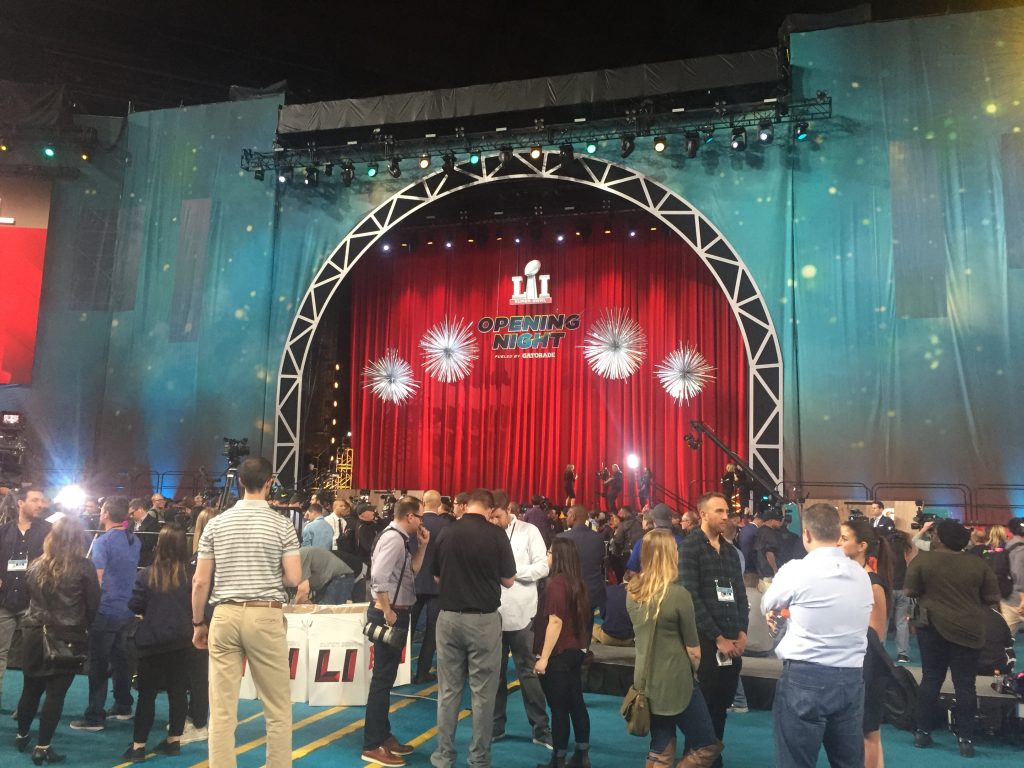 The NFL pulled out all the stops for its Super Bowl Opening Night at Minute Maid Park. (Photo by Chris Baldwin.)