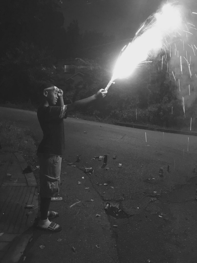 Fireworks with kids in Memphis.