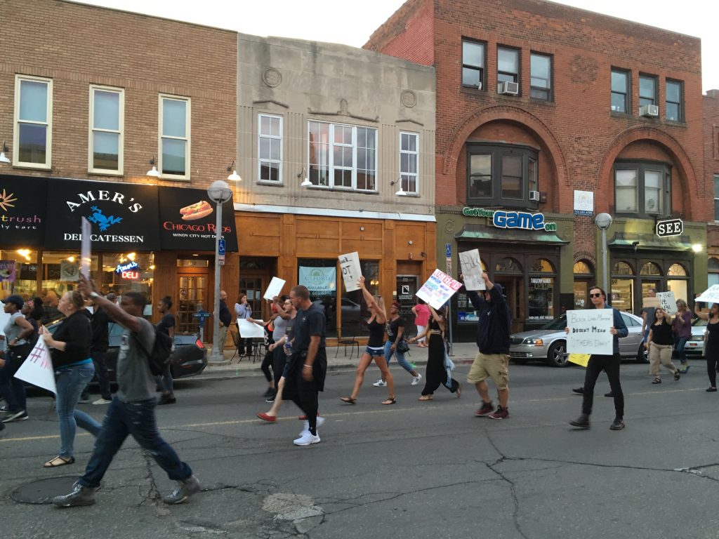  Black Lives Matter protest in downtown Ann Arbor. I traveled this summer to my birthplace during the height of the violence. 