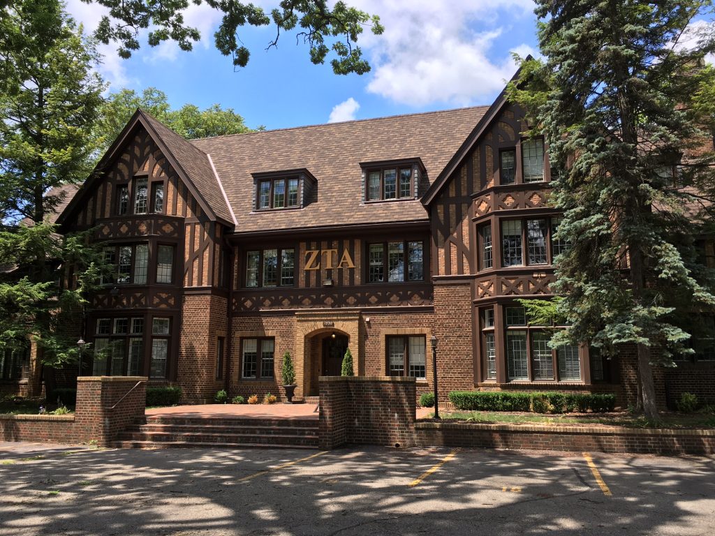 ZTA Frat house at the University of Michigan campus in the city of my birthplace — Ann Arbor.  