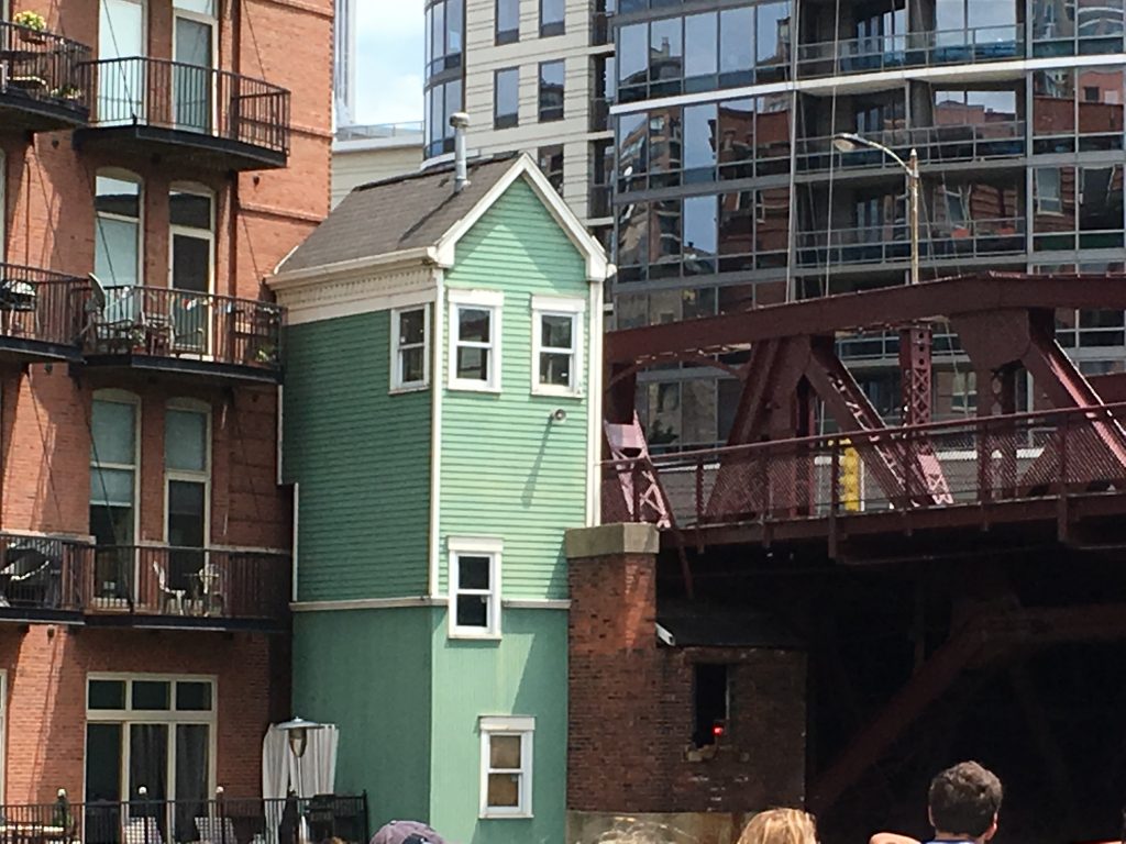 Tiny house next to Chicago’s River Walk. 