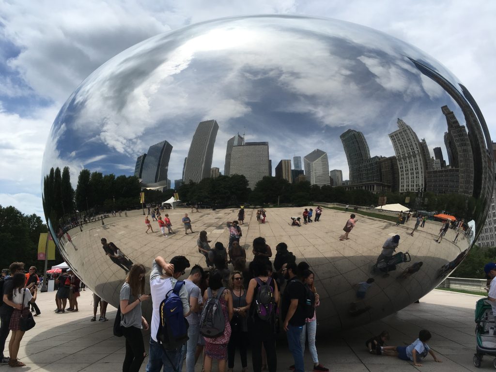 Anish Kapoor’s “Cloud Gate” at Millennium Park, Chicago, has enthusiastically been embraced by the public. 