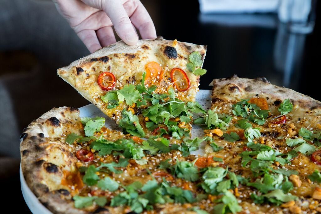 Carrot pizza at Weights + Measures restaurant 