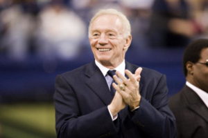 Jerry Jones feels the love from Cowboys fans at practice.