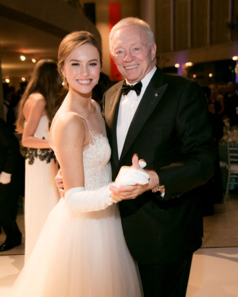Caroline Jones with grandfather Jerry Jones.