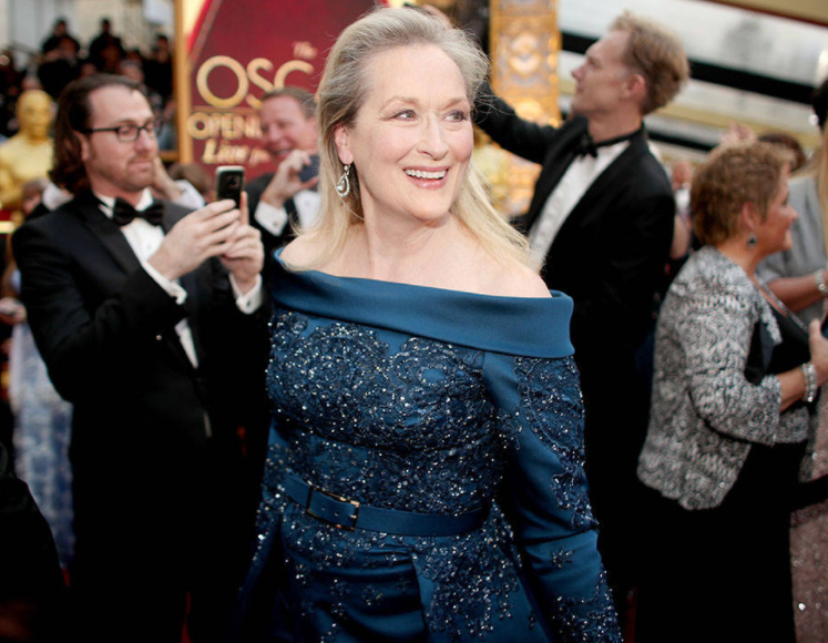 Standing ovation goes to Meryl Streep, in Elie Saab. 