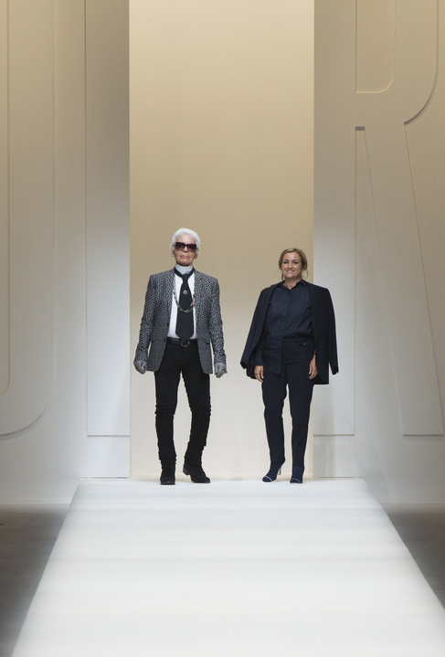 Fendi creative directors Karl Lagerfeld and Silvia Venturini Fendi (Photo courtesy Vogue.com)