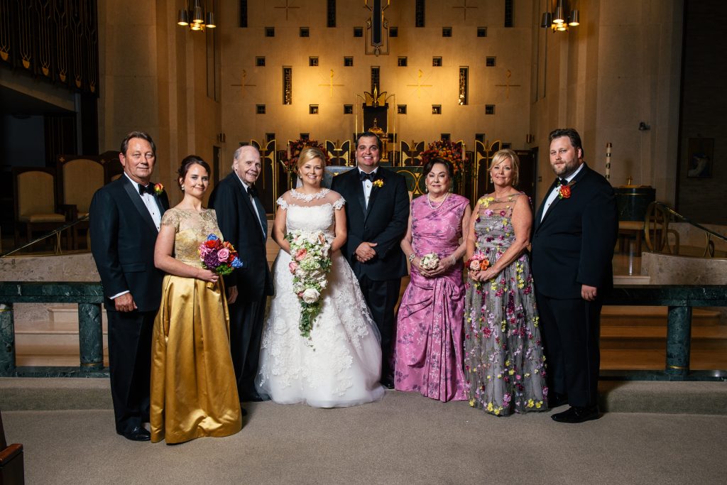 The Cullen/McCord family with the bride and groom