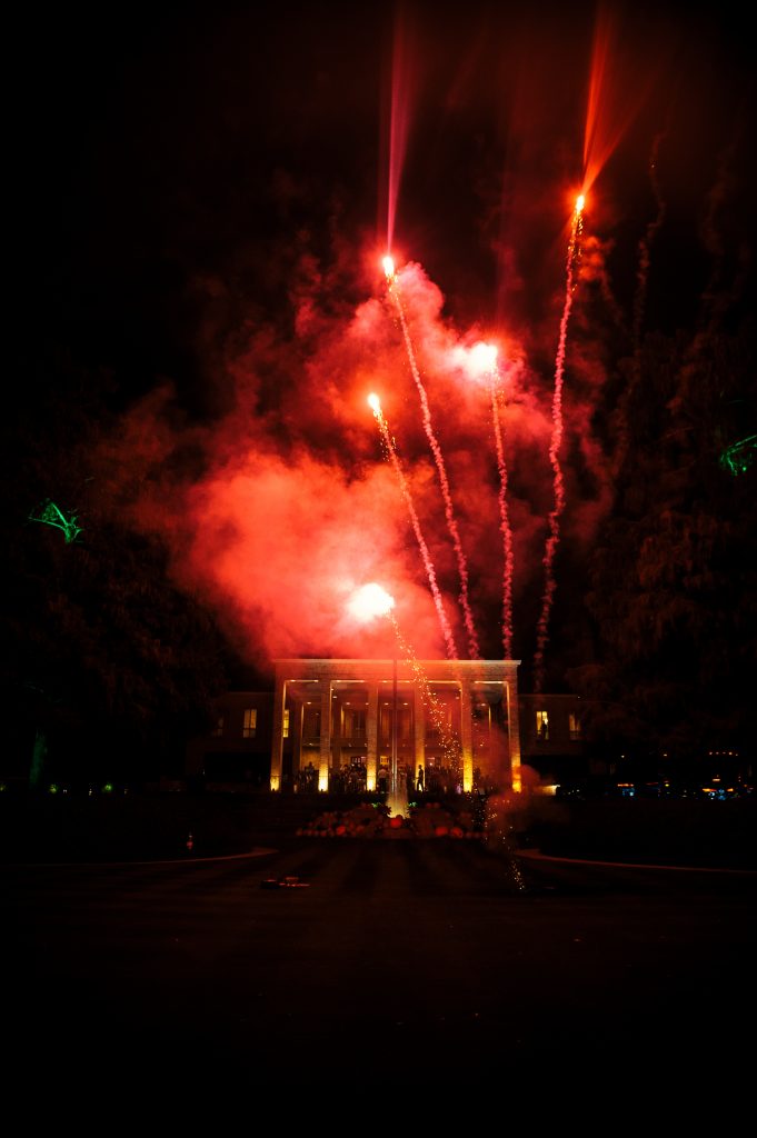 Synchronized fireworks concluded the magical night.
