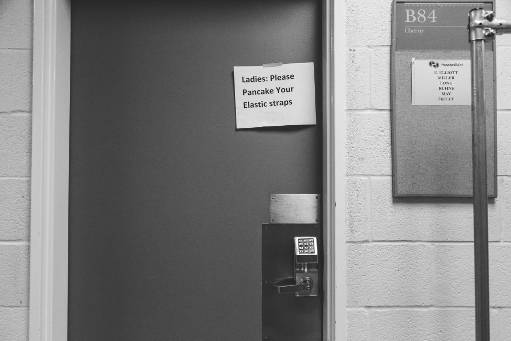 The backstage instructions are simple but clear — to a dancer.