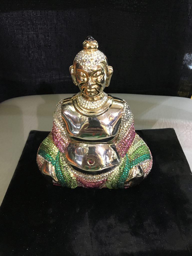exhibitor LZ Antique and Estate Jewelers of Farmington Hills MI showing a vintage Judith Leiber crystal minaudiere