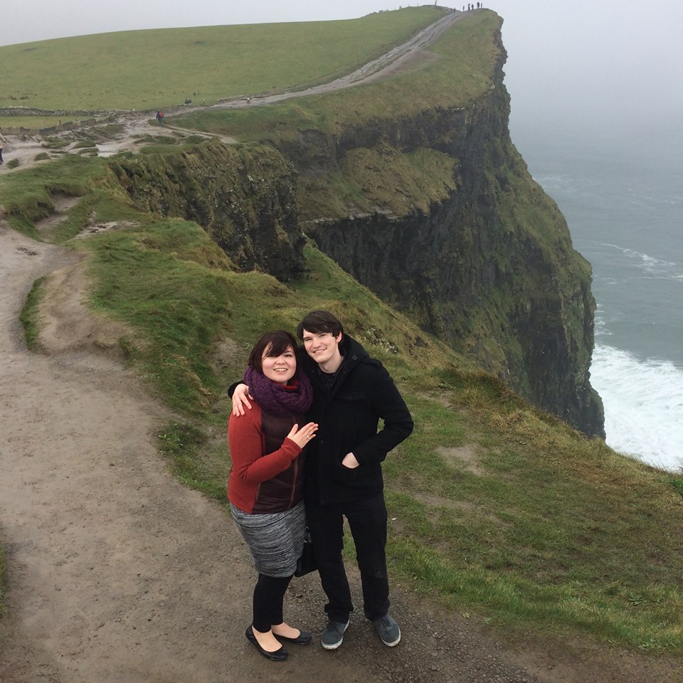 At the Cliffs of Moher, just after Kyle proposed.  