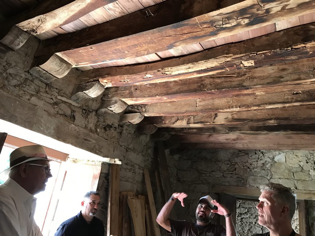 A highly animated discussion about ceiling beams overtook the topic of conversation on site.