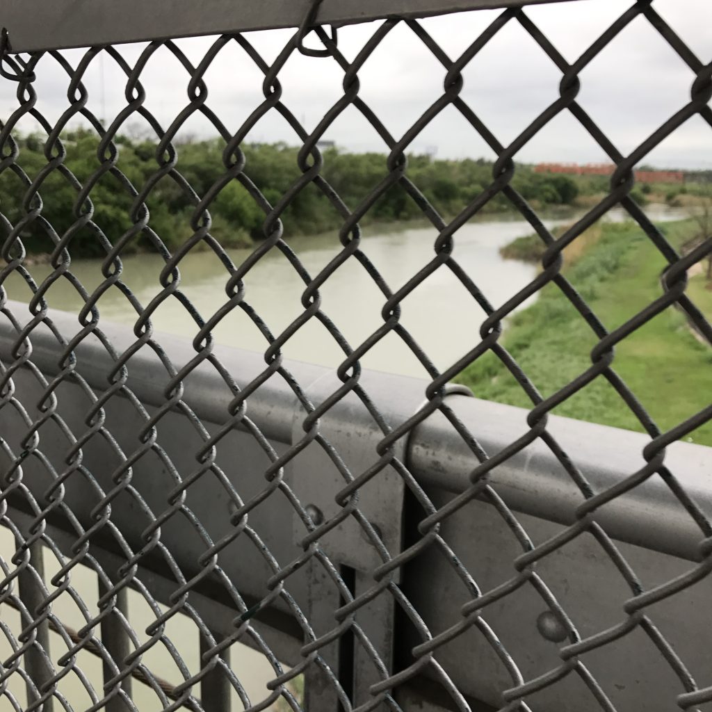Border crossing: the view from the International Bridge on the way to Nuevo Laredo. 