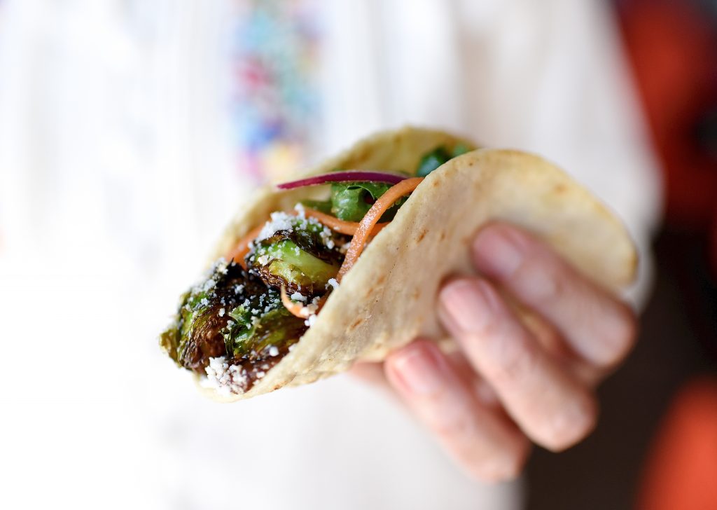 Go veggie with Fusion Taco's Brussels sprout taco. (Photo by Kimberly Park)