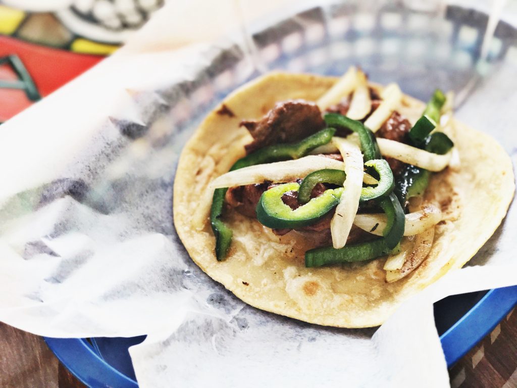 Craving Fajitas? Try the Frontera Fundido, a taco packed with grilled sirloin, jack cheese glaze, and sautéed poblano-onion rajas. 