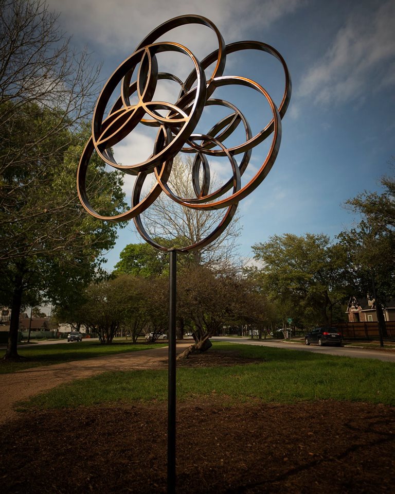 Nicola Parente's "Flower Of Life," 2017, blooms at Winter Street. 