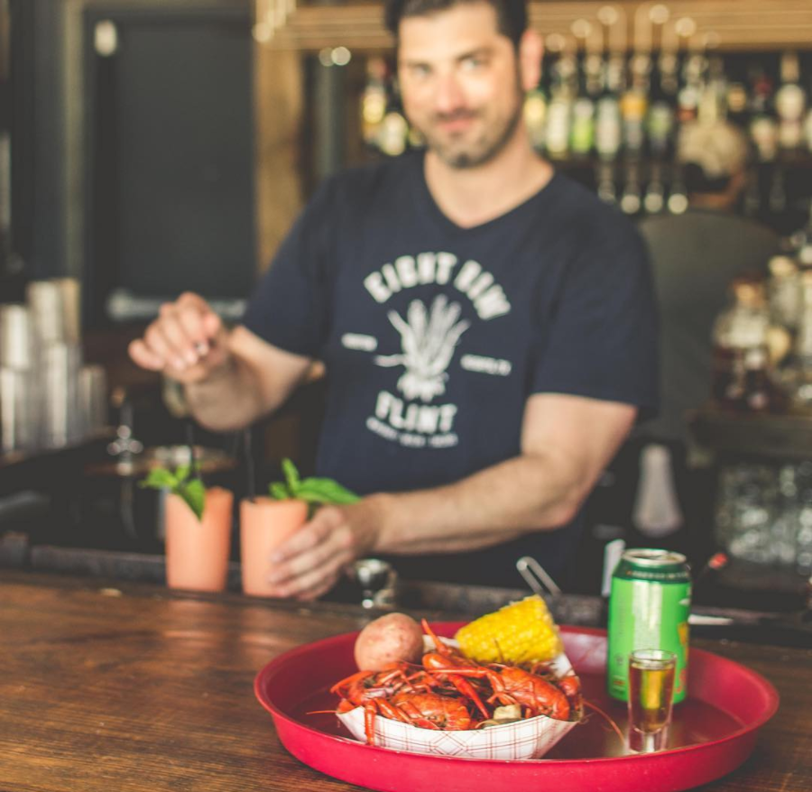 Eight Row Flint features crawfish specials every  Sunday. (Photo courtesy @eightrowflint) 