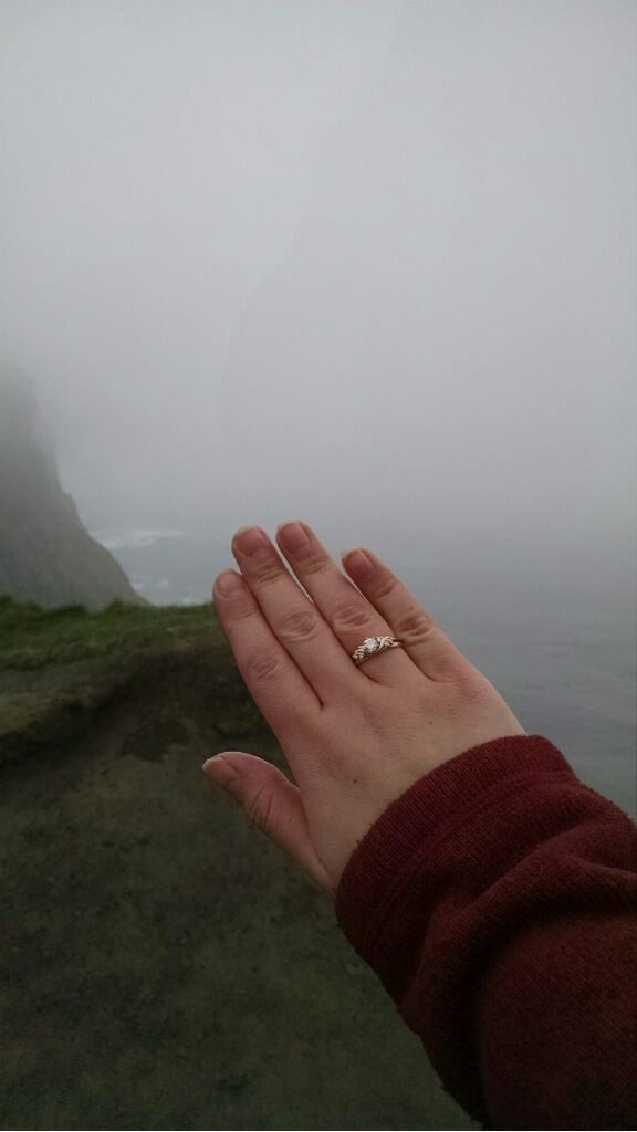A close up of the ring after the proposal.