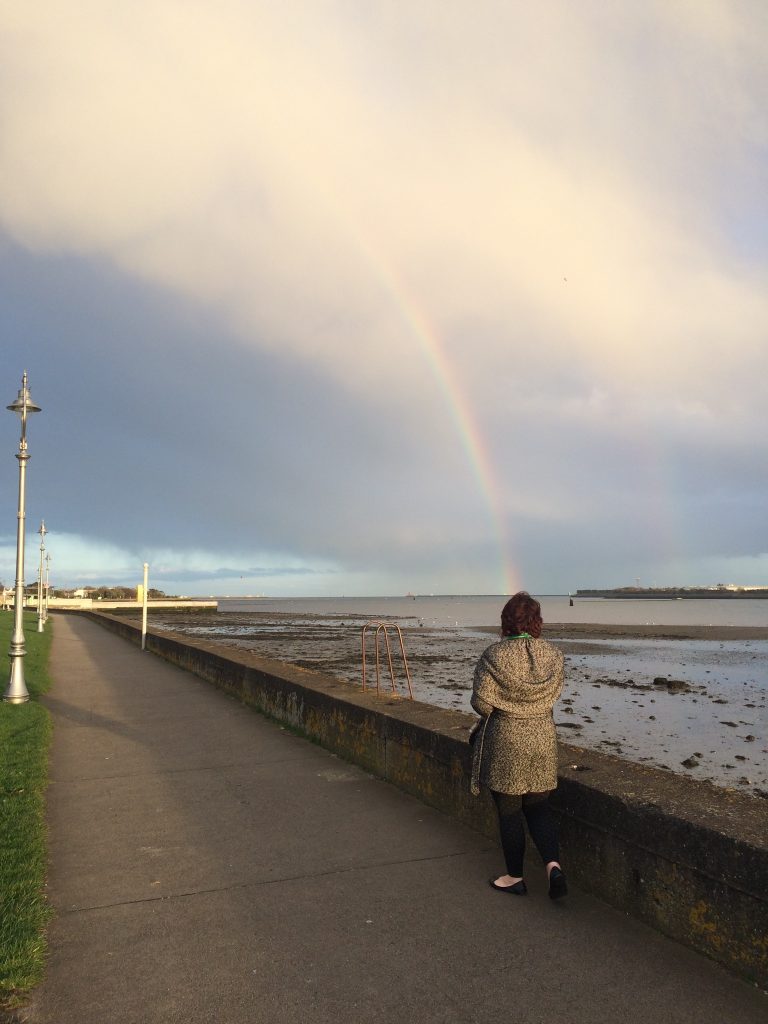 During our walk after dinner one evening in Clontarf, we spotted a rainbow. 