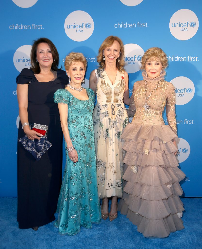 HOUSTON, TX - MAY 24:  Honorary Chair Penny Loyd, Gala Committee presenter Margaret Alkek Williams, Sarah Sarofim and The Honorable Joanne King Herring at the fourth annual UNICEF Audrey Hepburn® Society Ball on May 24, 2017 in Houston, Texas.  (Photo by Bob Levey/Getty Images for UNICEF)