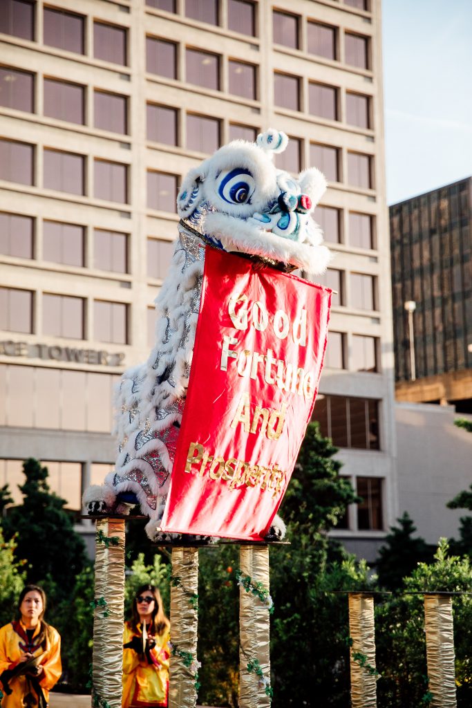 A dragon welcomes guest to Yauatcha 