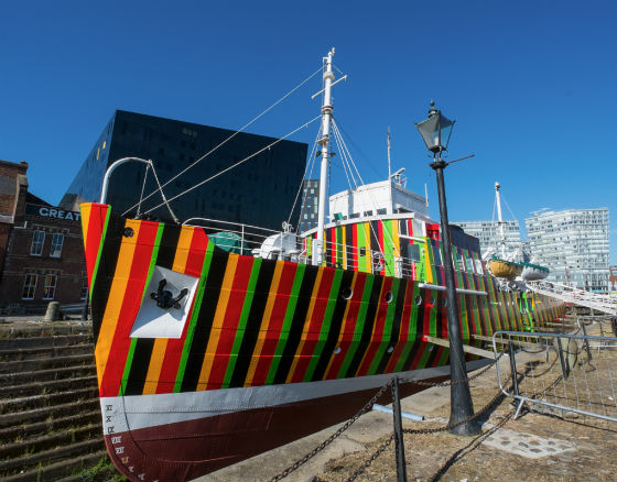 The maestro's "Dazzle Ship" for the Liverpool Biennial produced  by Tate Liverpool unveils June 12. (© The artist)