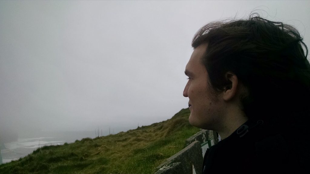 Kyle was as entranced as I was from the eerie mist and fog that surrounded the cliffs.