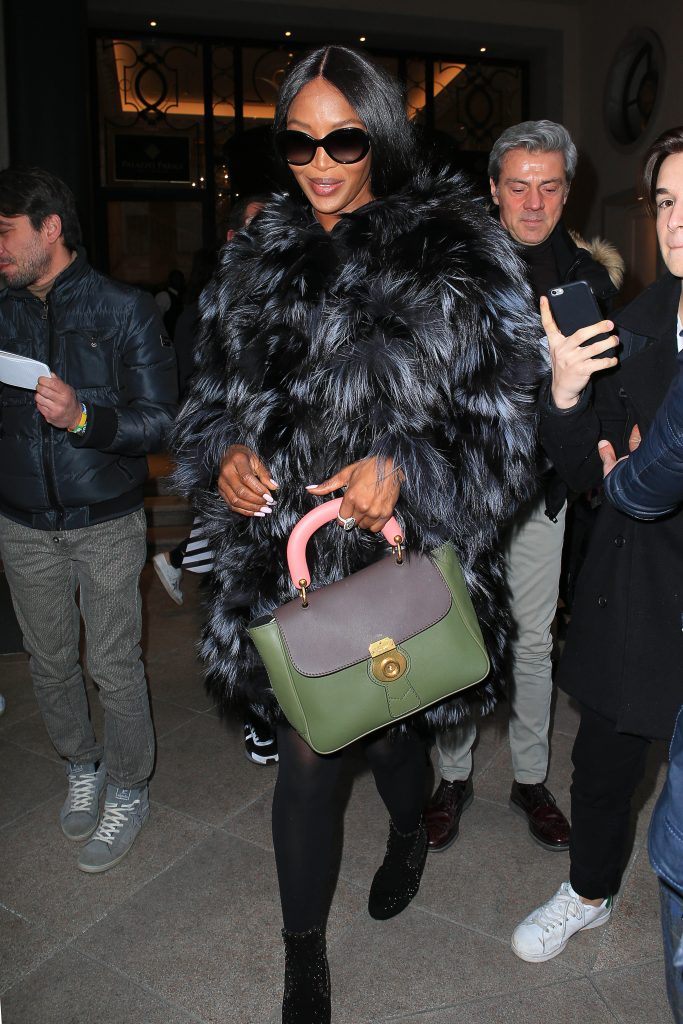 MILAN, ITALY - FEBRUARY 26: Naomi Campbell is seen during Milan Fashion Week Fall/Winter 2017/18 on February 26, 2017 in Milan, Italy. (Photo by Robino Salvatore/GC Images,)