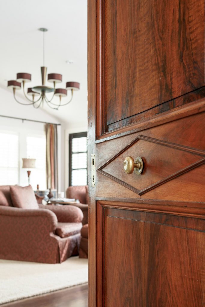 The previous owners included antique details, like this unique door.