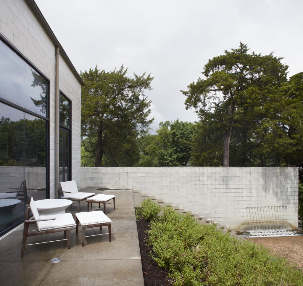 The home's upper and lower terraces were designed by David Hocker. (photo by Lisa Petrole)